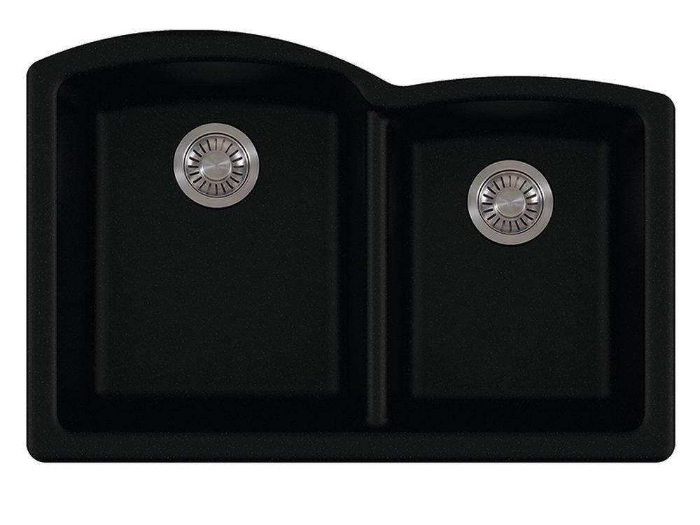 Franke Onyx 33 x 21-3/4 in. No Hole Composite Double Bowl Undermount Kitchen Sink 