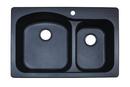 33 x 22 in. 1 Hole Composite Double Bowl Dual Mount Kitchen Sink in Graphite