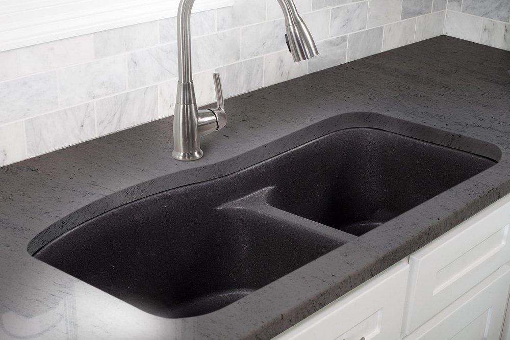 Franke Graphite 33 x 22 in. 1 Hole Composite Double Bowl Dual Mount Kitchen Sink 