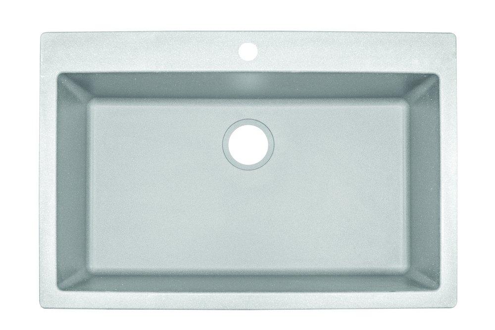 Franke White 33 x 22 in. 1 Hole Composite Single Bowl Dual Mount Kitchen Sink 