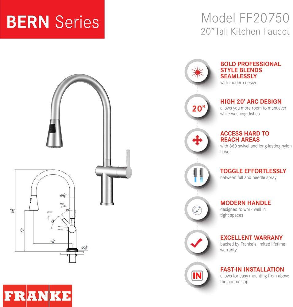 Franke Stainless Steel Single Handle Pull Down Kitchen Faucet 