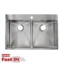 Franke Brushed Steel 33-7/16 x 22-7/16 in. 1 Hole Stainless Steel Double Bowl Dual Mount Kitchen Sink 