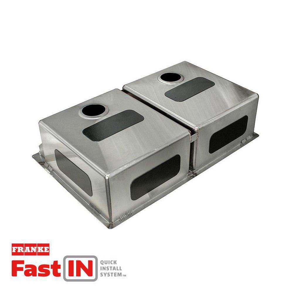 Franke Brushed Steel 33-7/16 x 22-7/16 in. 1 Hole Stainless Steel Double Bowl Dual Mount Kitchen Sink 