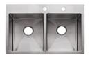 Franke Silk Steel 33 x 22 in. 2-Hole Stainless Steel Double Bowl Dual Mount Kitchen Sink 