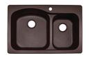 33 x 22 in. 1 Hole Composite Double Bowl Dual Mount Kitchen Sink in Mocha