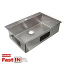 Franke Brushed Steel 33-7/16 x 22-7/16 in. Stainless Steel Single Bowl Dual Mount Kitchen Sink in Brushed Steel 
