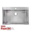 Franke Brushed Steel 33-7/16 x 22-7/16 in. Stainless Steel Single Bowl Dual Mount Kitchen Sink in Brushed Steel 