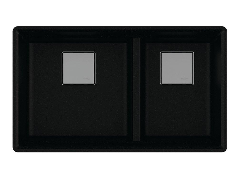 Franke Onyx 32 x 18-3/4 in. No Hole Composite Double Bowl Undermount Kitchen Sink 