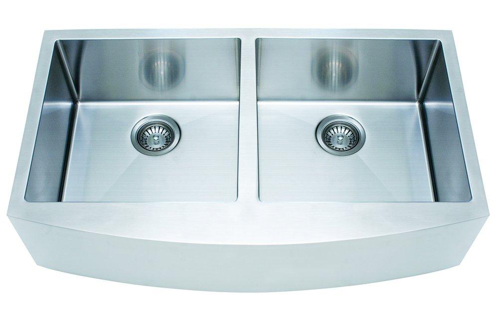 Franke Stainless Steel 33 x 19 in. Stainless Steel Double Bowl Farmhouse Kitchen Sink 