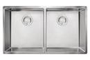 31-1/2 x 17-3/4 in. No Hole Stainless Steel Double Bowl Undermount Kitchen Sink in Satin Stainless Steel