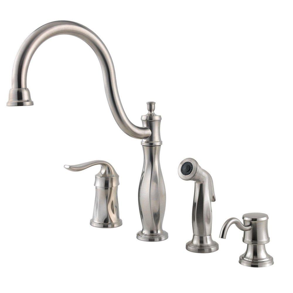 Pfister Stainless Steel 2.2 gpm 4-Hole Kitchen Faucet with Single Lever Handle 