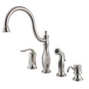 2.2 gpm 4-Hole Kitchen Faucet with Single Lever Handle in Stainless Steel