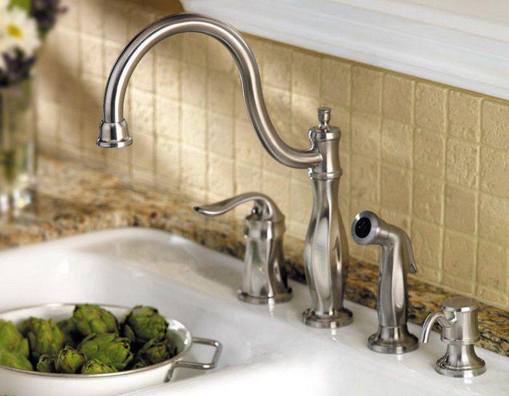 Pfister Stainless Steel 2.2 gpm 4-Hole Kitchen Faucet with Single Lever Handle 