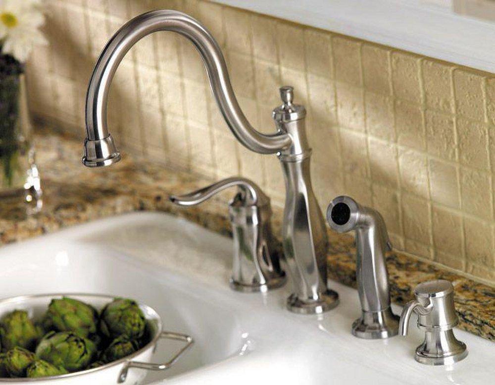 Pfister Stainless Steel 2.2 gpm 4-Hole Kitchen Faucet with Single Lever Handle 