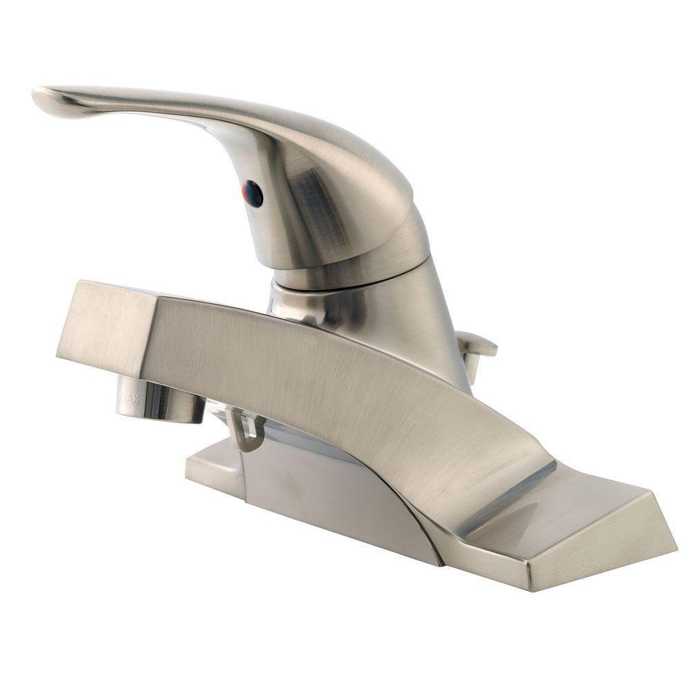 Pfister Brushed Nickel Single Handle Centerset Bathroom Sink Faucet 