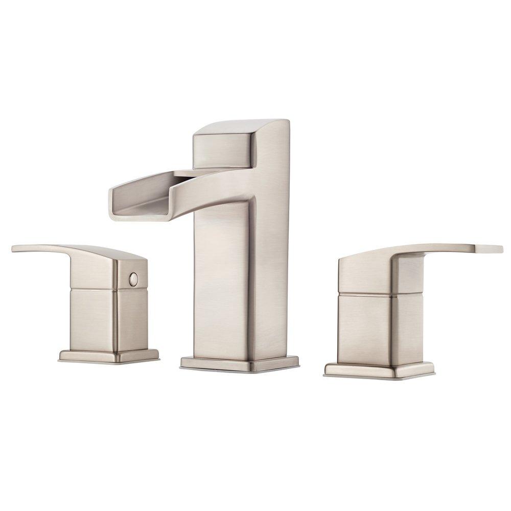 Pfister Brushed Nickel Two Handle Widespread Bathroom Sink Faucet 