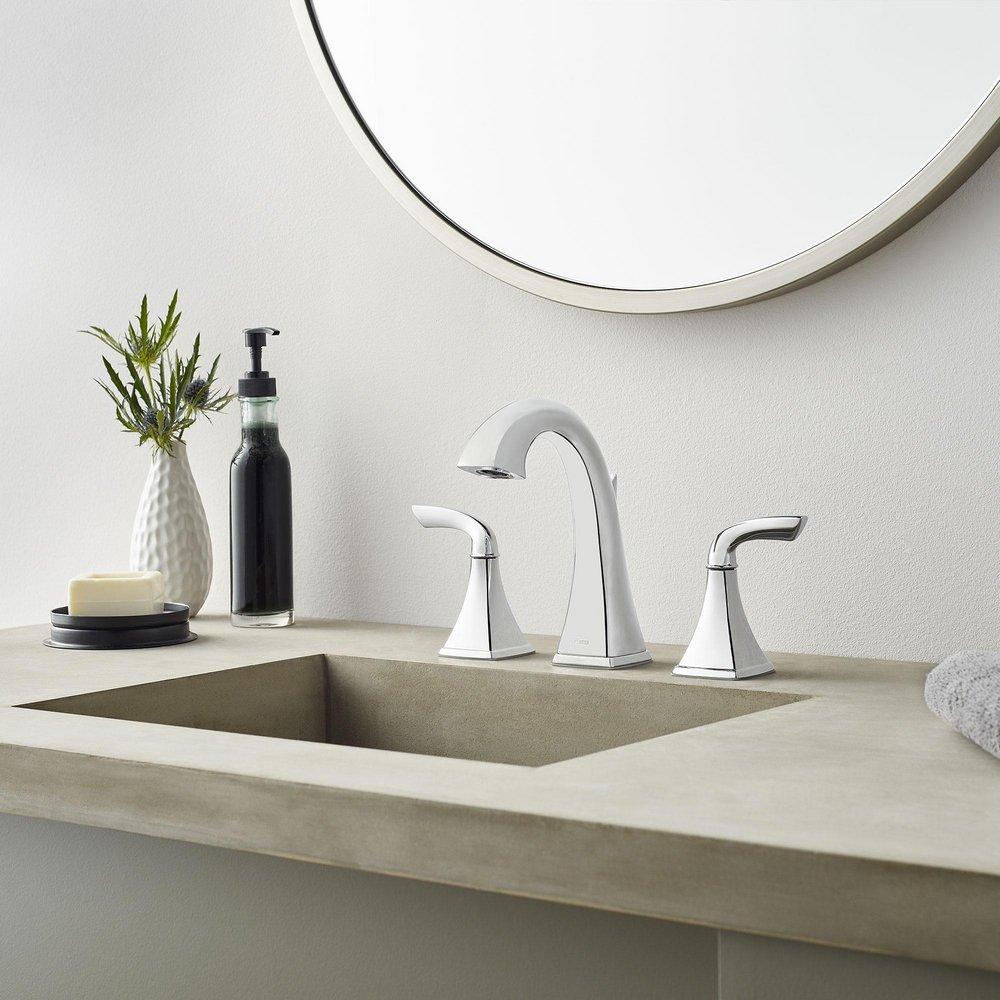 Pfister Polished Chrome Two Handle Widespread Bathroom Sink Faucet 