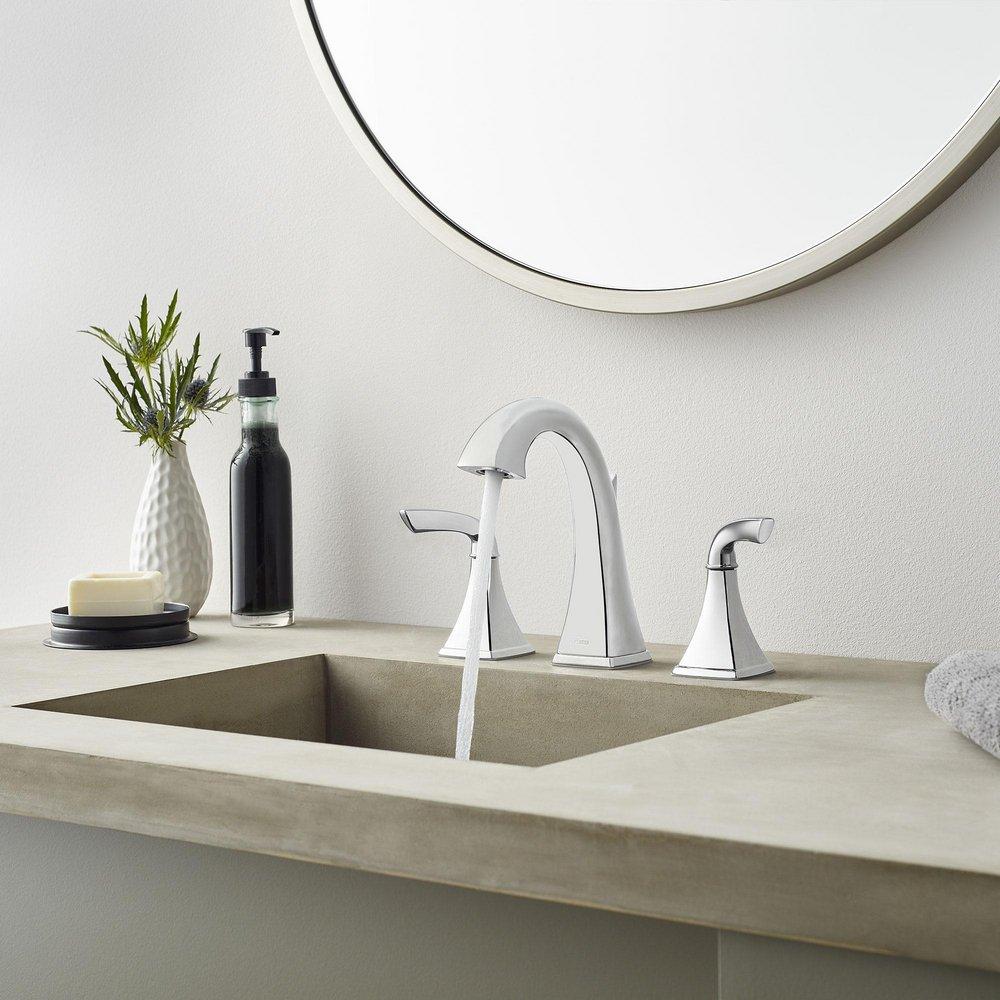 Pfister Polished Chrome Two Handle Widespread Bathroom Sink Faucet 