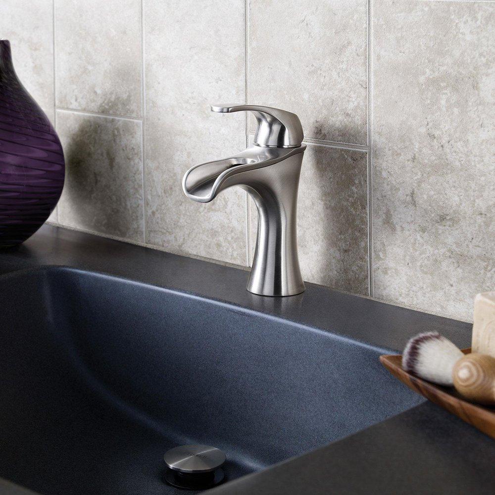 Pfister Brushed Nickel 1.2 gpm 1 or 3-Hole Centerset Lavatory Faucet with Single Lever Handle 