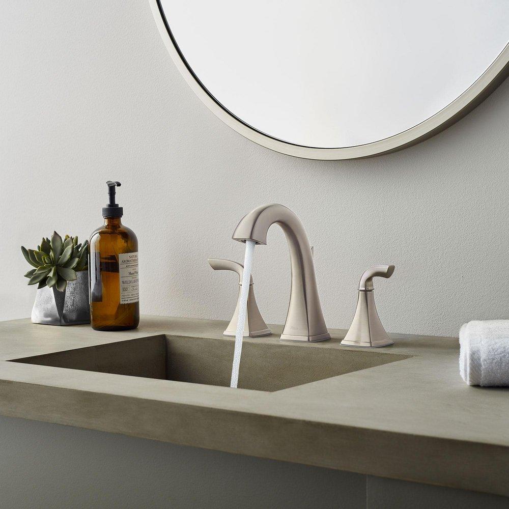 Pfister Brushed Nickel Two Handle Widespread Bathroom Sink Faucet 