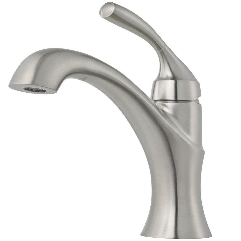 Pfister Brushed Nickel Single Handle Monoblock Bathroom Sink Faucet 