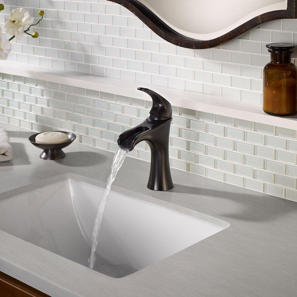 Pfister Brushed Nickel Single Handle Monoblock Bathroom Sink Faucet 