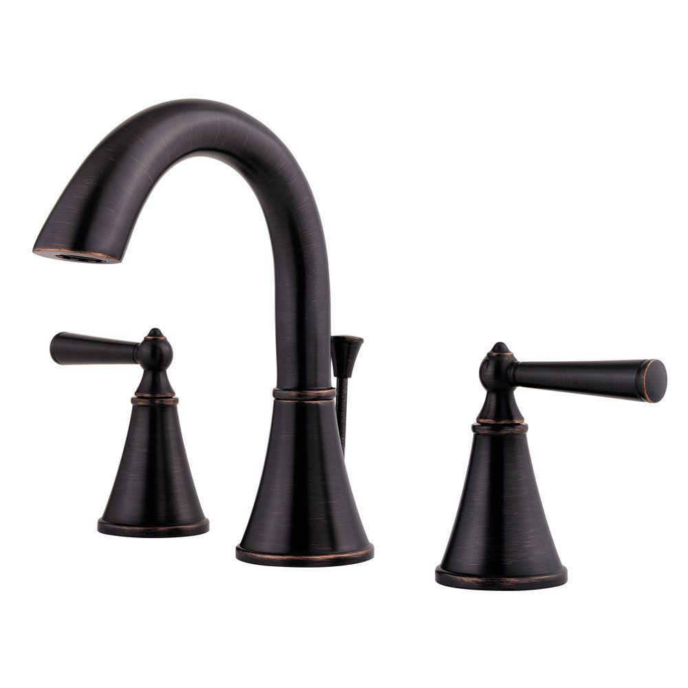 Pfister Tuscan Bronze Two Handle Widespread Bathroom Sink Faucet 