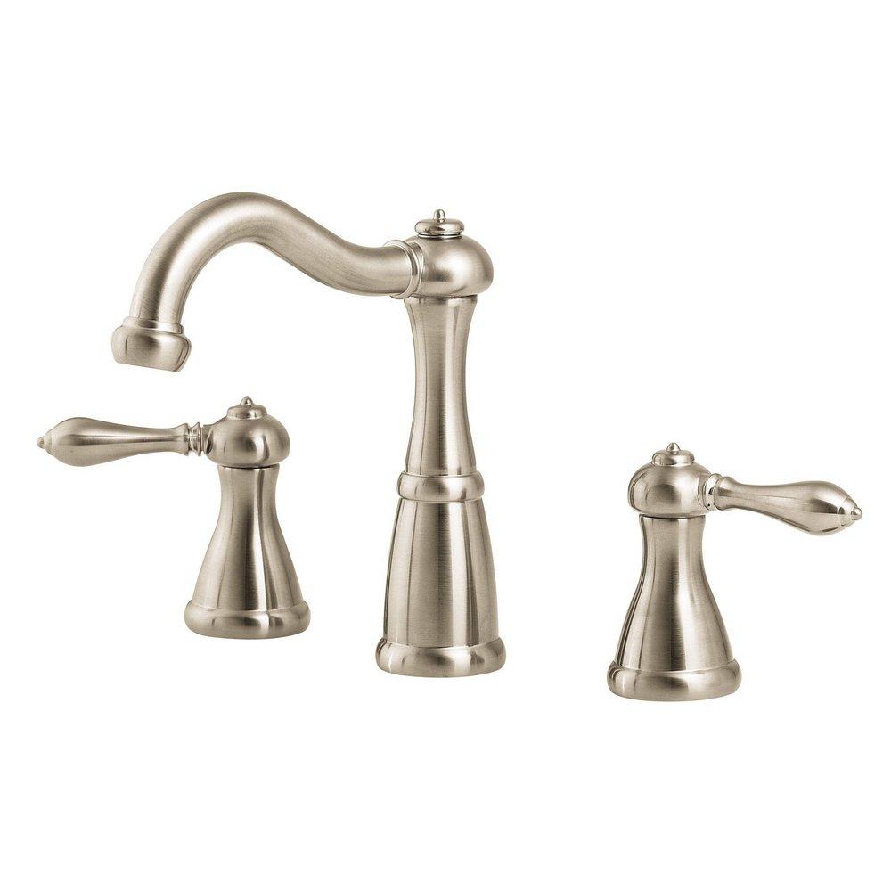 Pfister Brushed Nickel Two Handle Widespread Bathroom Sink Faucet 