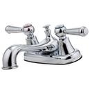 Deck Mount Centerset Bathroom Sink Faucet with Double Lever Handle in Polished Chrome