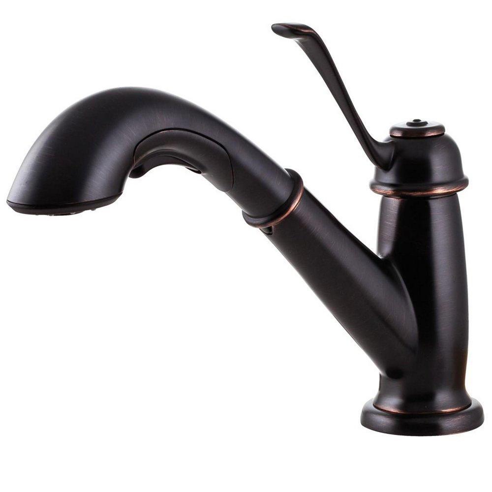 Pfister Tuscan Bronze 2.2 gpm 1 or 3-Hole Pull-Out Kitchen Faucet with Single Lever Handle 