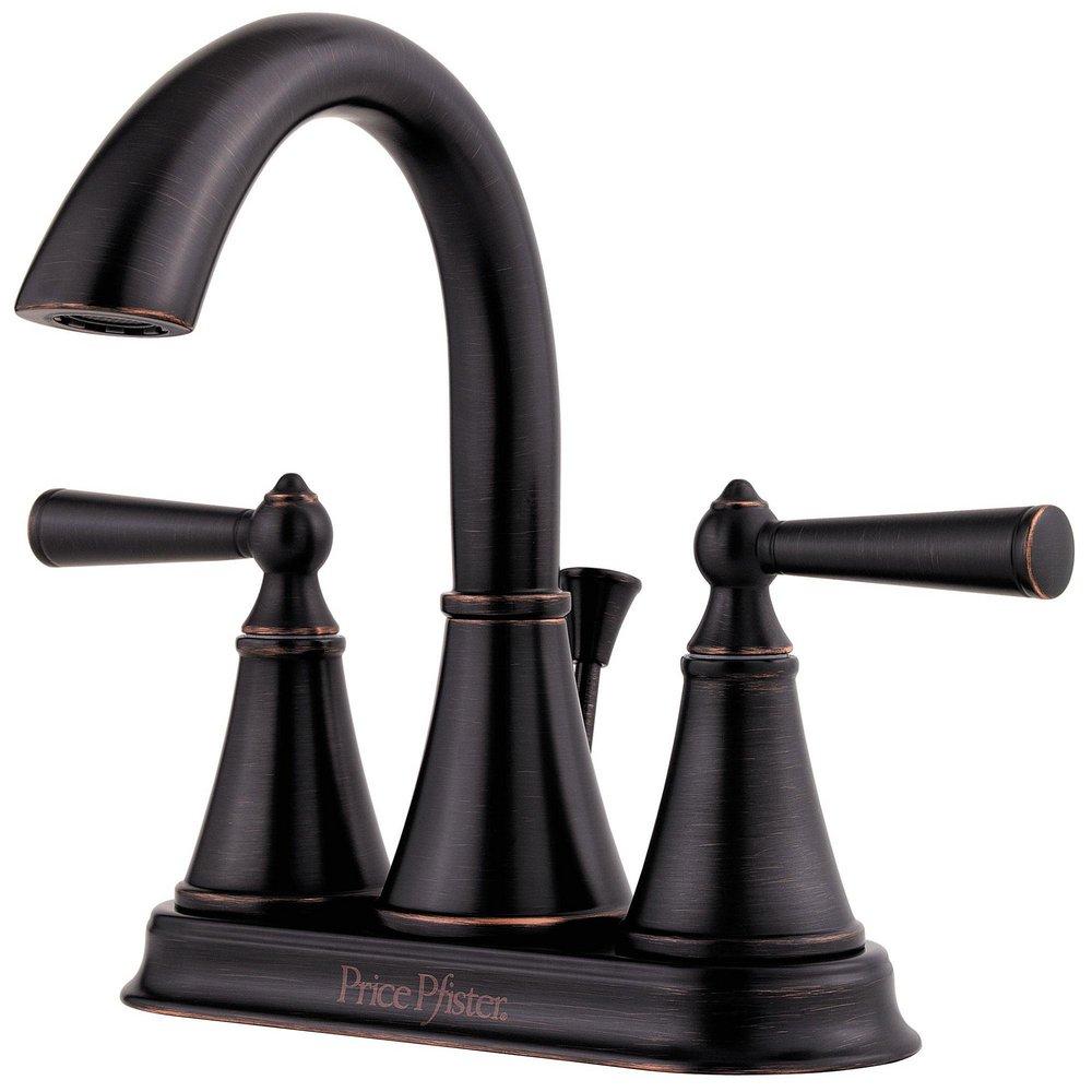 Pfister Tuscan Bronze Two Handle Centerset Bathroom Sink Faucet 
