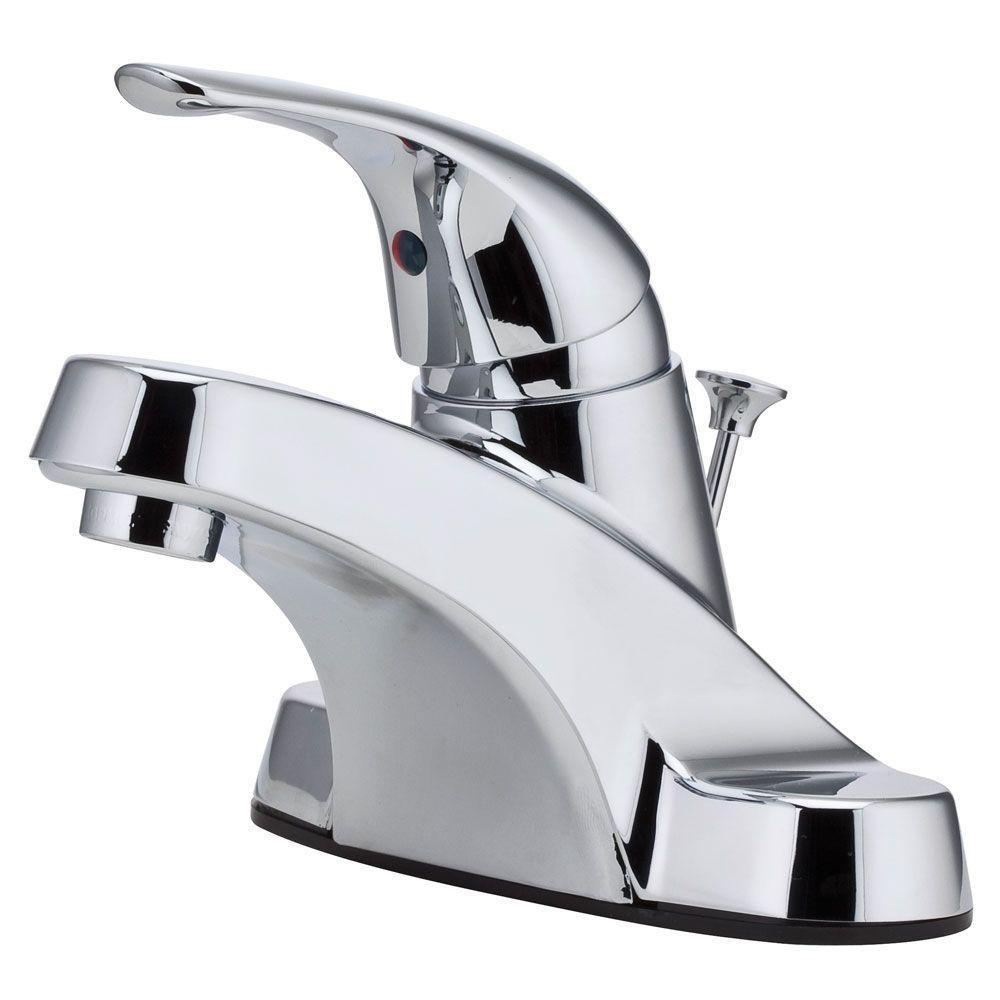 Pfister Polished Chrome Single Handle Centerset Bathroom Sink Faucet 