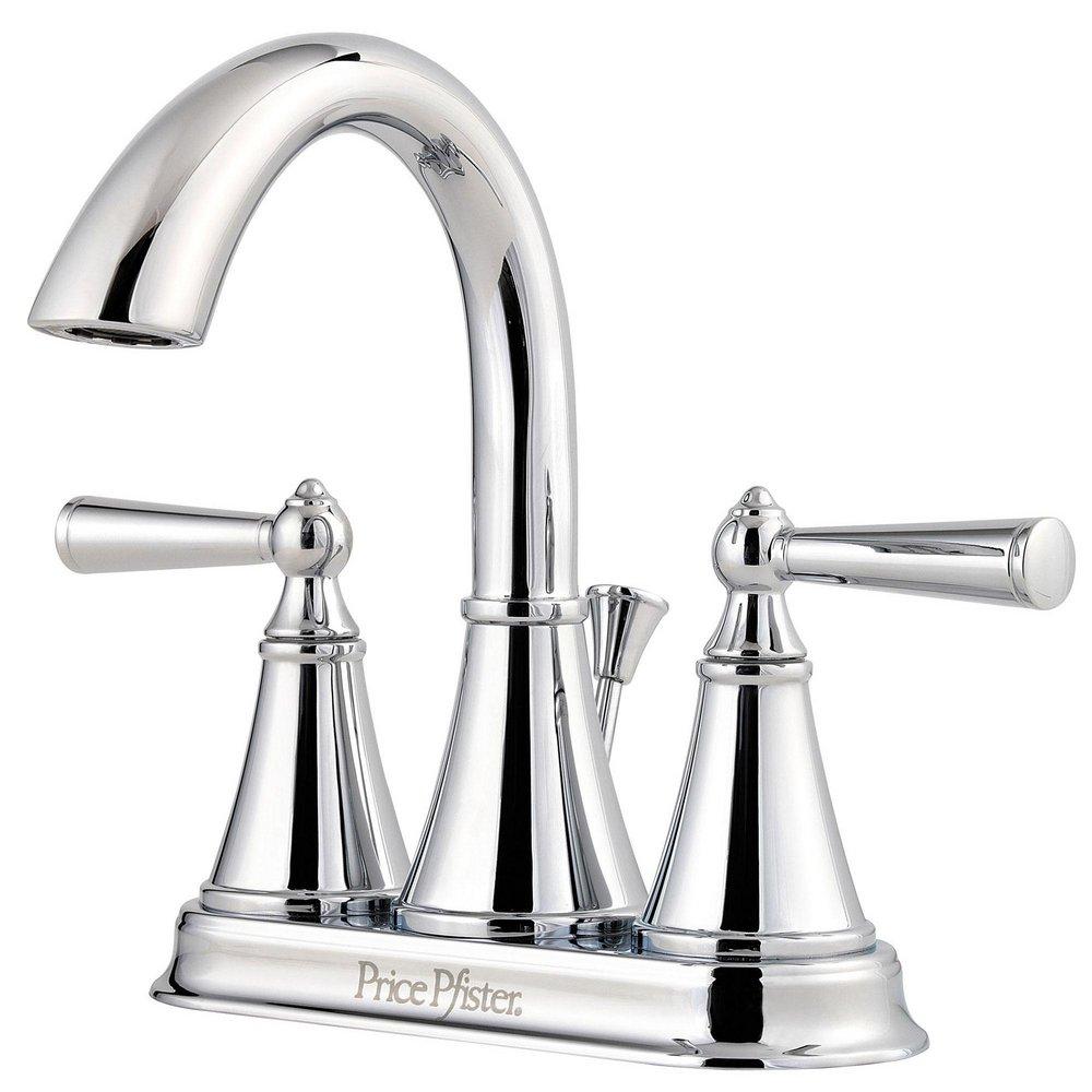 Pfister Polished Chrome Two Handle Centerset Bathroom Sink Faucet 