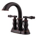 Deck Mount Centerset Bathroom Sink Faucet with Double Lever Handle and High Arc Spout in Tuscan Bronze
