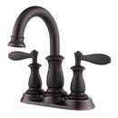 Centerset Bathroom Sink Faucet with Double Lever Handle in Tuscan Bronze
