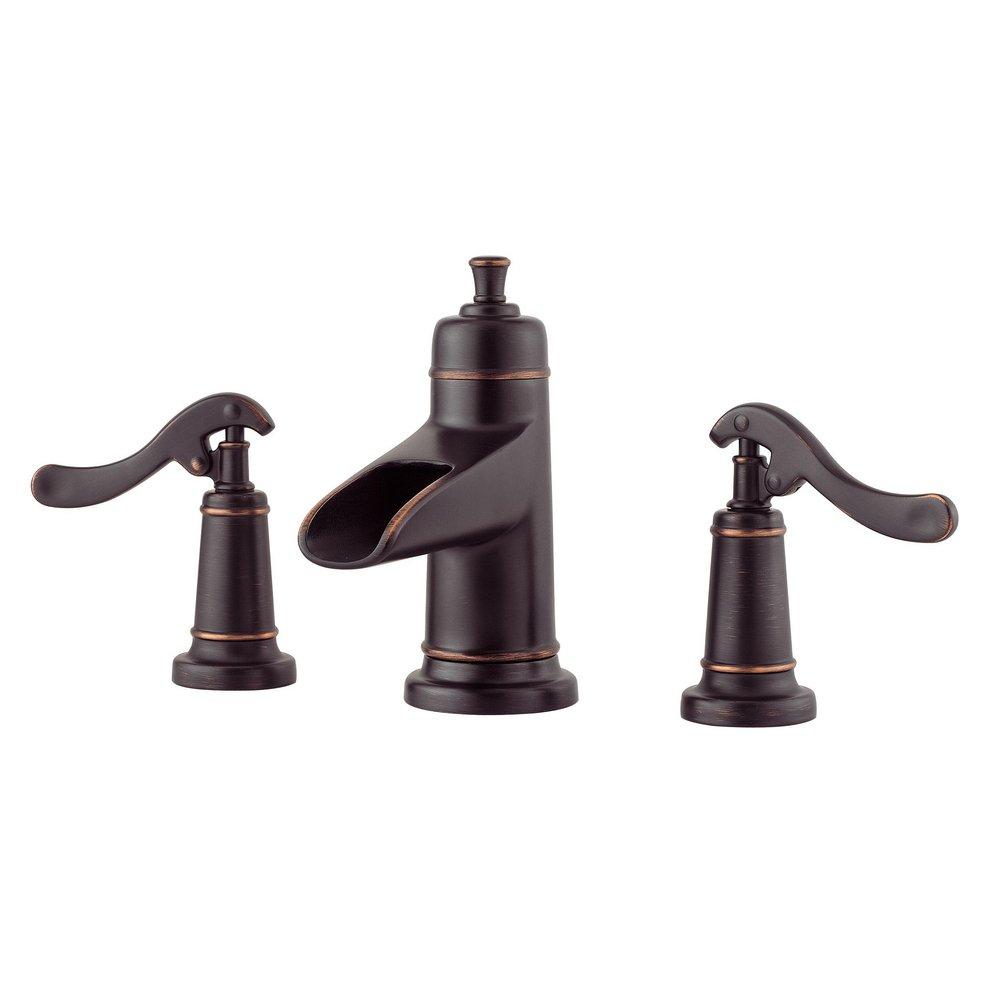 Pfister Tuscan Bronze Two Handle Widespread Bathroom Sink Faucet 