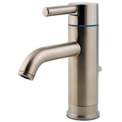 Single Handle Monoblock Bathroom Sink Faucet in Brushed Nickel