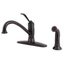 1.8 gpm 4-Hole Deck Mount Kitchen Sink Faucet with Single Handle, Swivel Spout and Side Spray in Tuscan Bronze