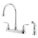 1.8 gpm 4-Hole Deck Mount Kitchen Sink Faucet with Double Handle and High Arc Spout in Polished Chrome