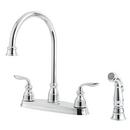 Pfister Polished Chrome 1.8 gpm 4-Hole Deck Mount Kitchen Sink Faucet with Double Handle and High Arc Spout 