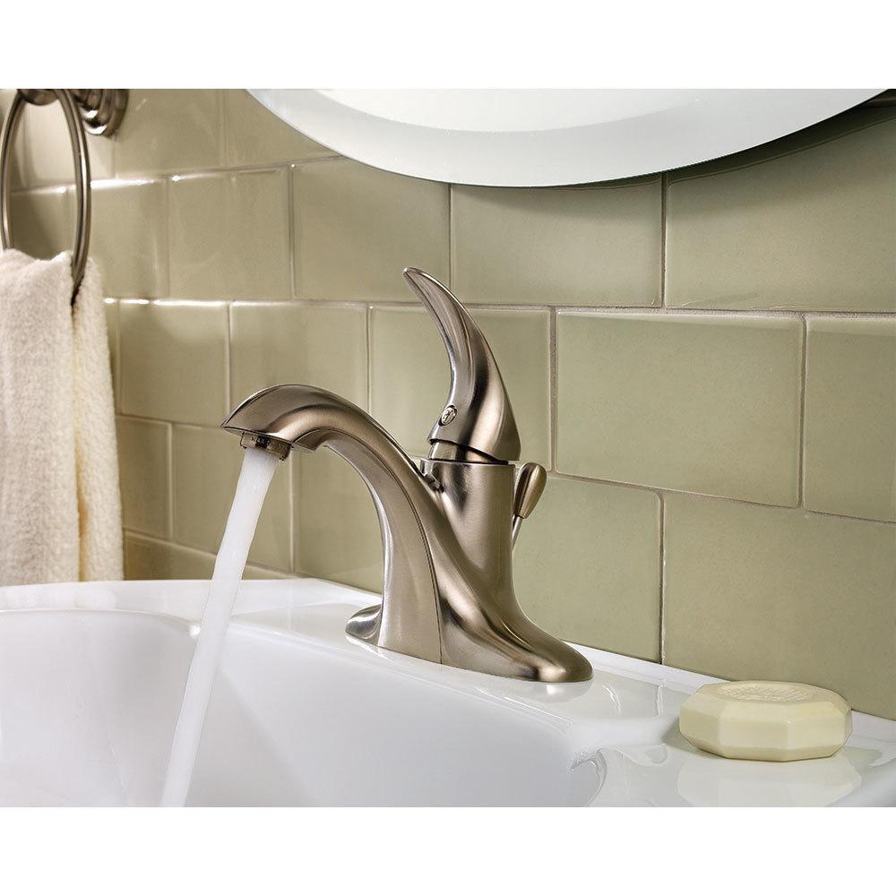 Pfister Brushed Nickel Single Handle Centerset Bathroom Sink Faucet Lever Handle 