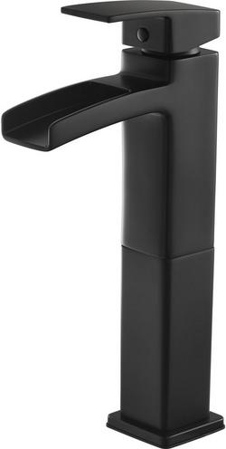 Single Handle Vessel Filler Bathroom Sink Faucet in Black