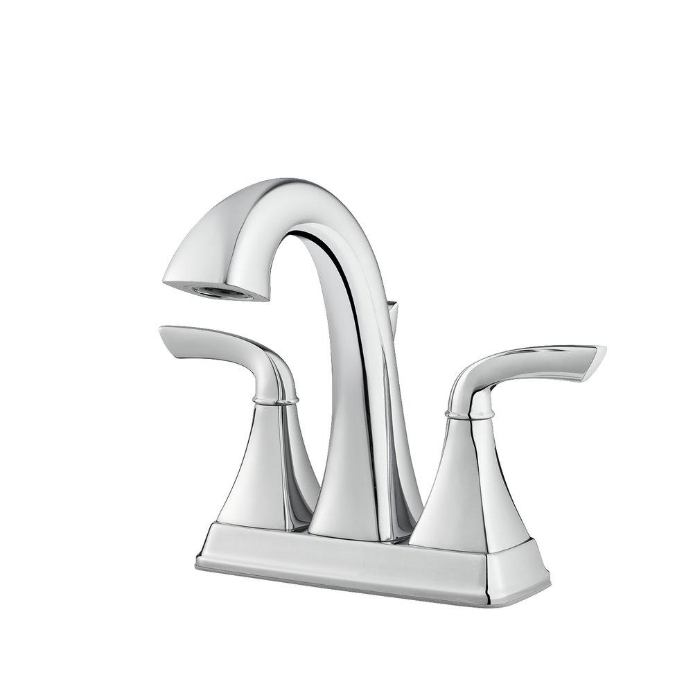 Pfister Polished Chrome Two Handle Centerset Bathroom Sink Faucet 