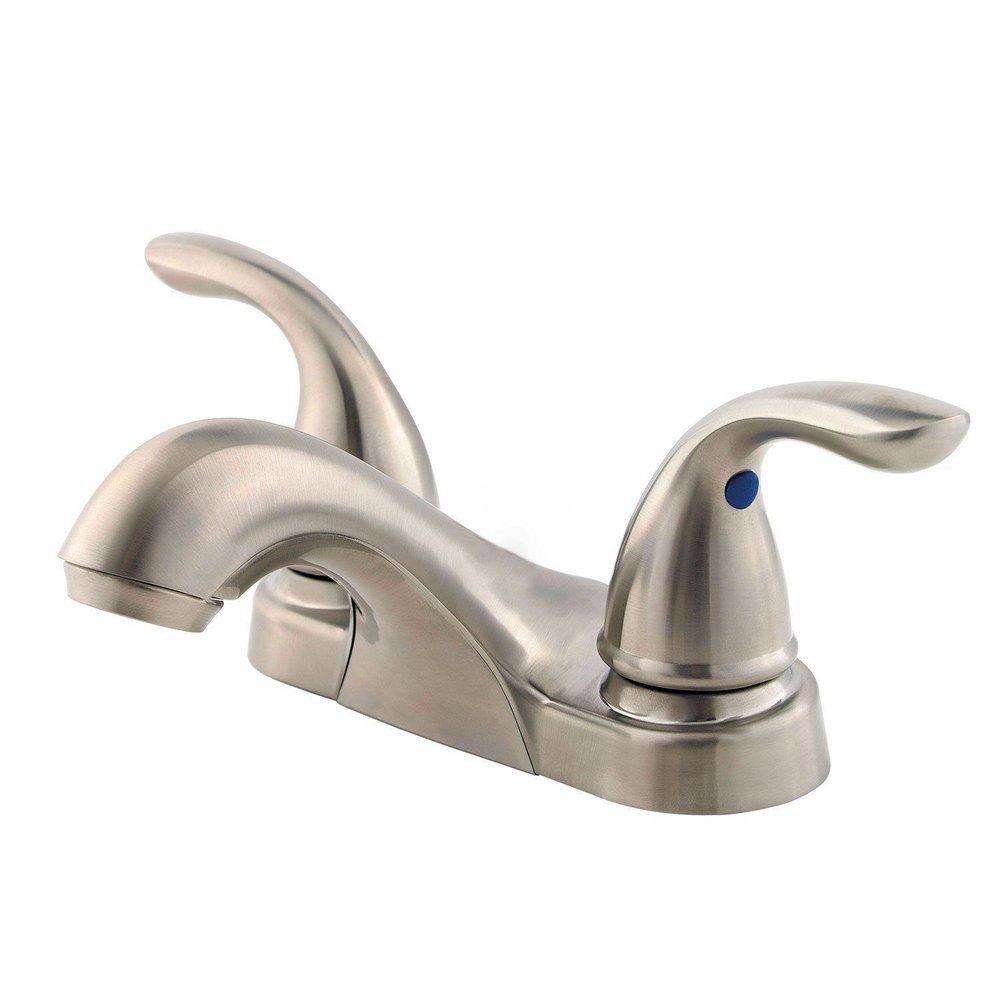Pfister Brushed Nickel Two Handle Centerset Bathroom Sink Faucet 