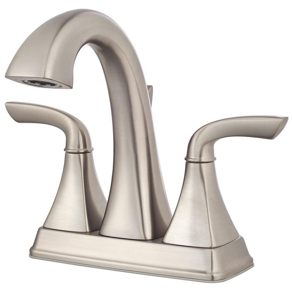 Pfister Brushed Nickel Two Handle Centerset Bathroom Sink Faucet 