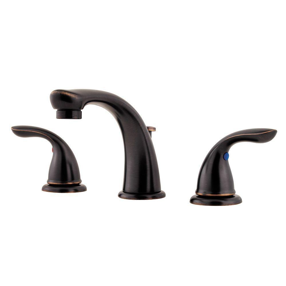 Pfister Tuscan Bronze Two Handle Widespread Bathroom Sink Faucet 