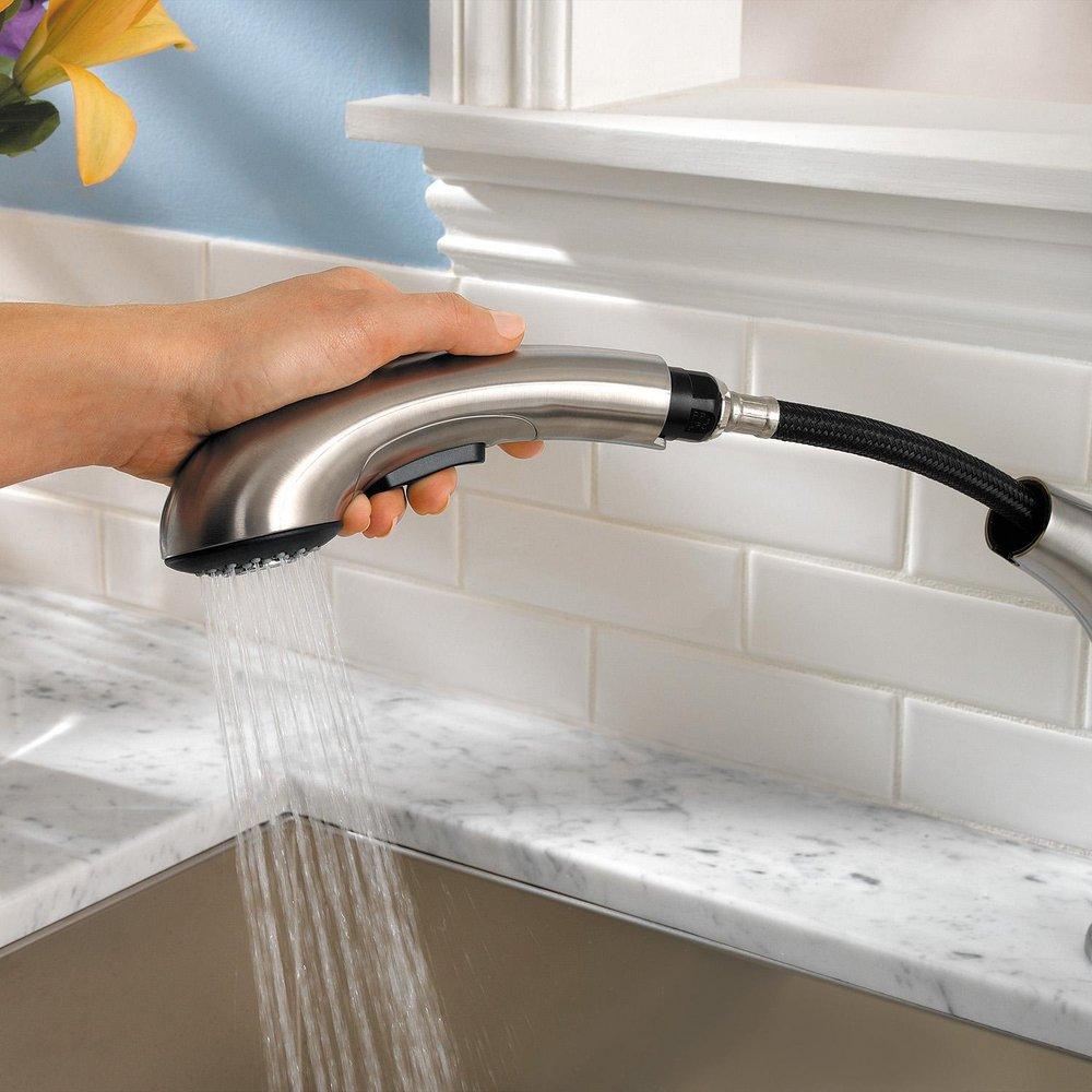 Pfister Stainless Steel Single Handle Pull Out Kitchen Faucet 