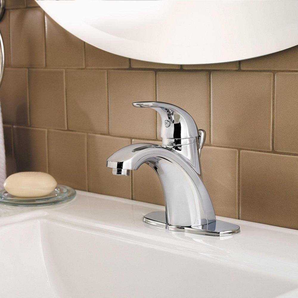 Pfister Polished Chrome Single Handle Monoblock Bathroom Sink Faucet 
