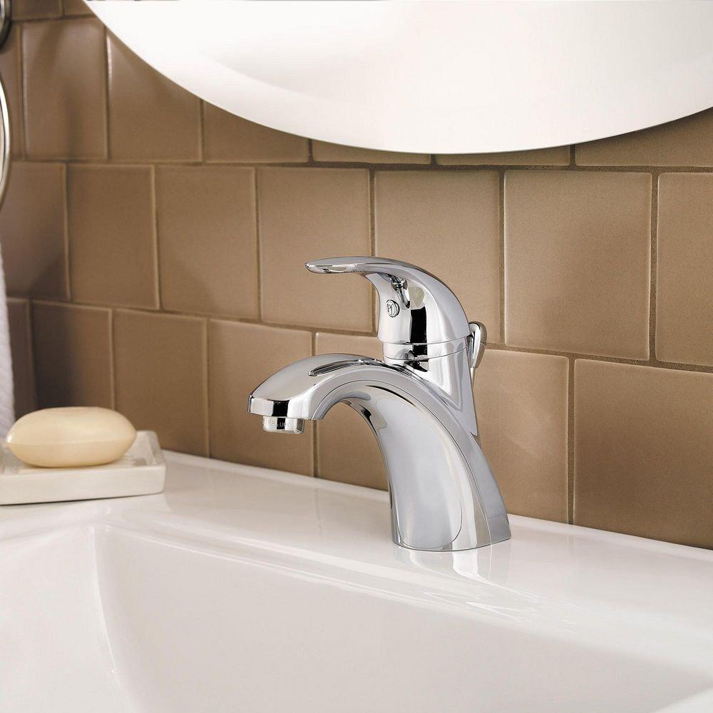 Pfister Polished Chrome Single Handle Monoblock Bathroom Sink Faucet 