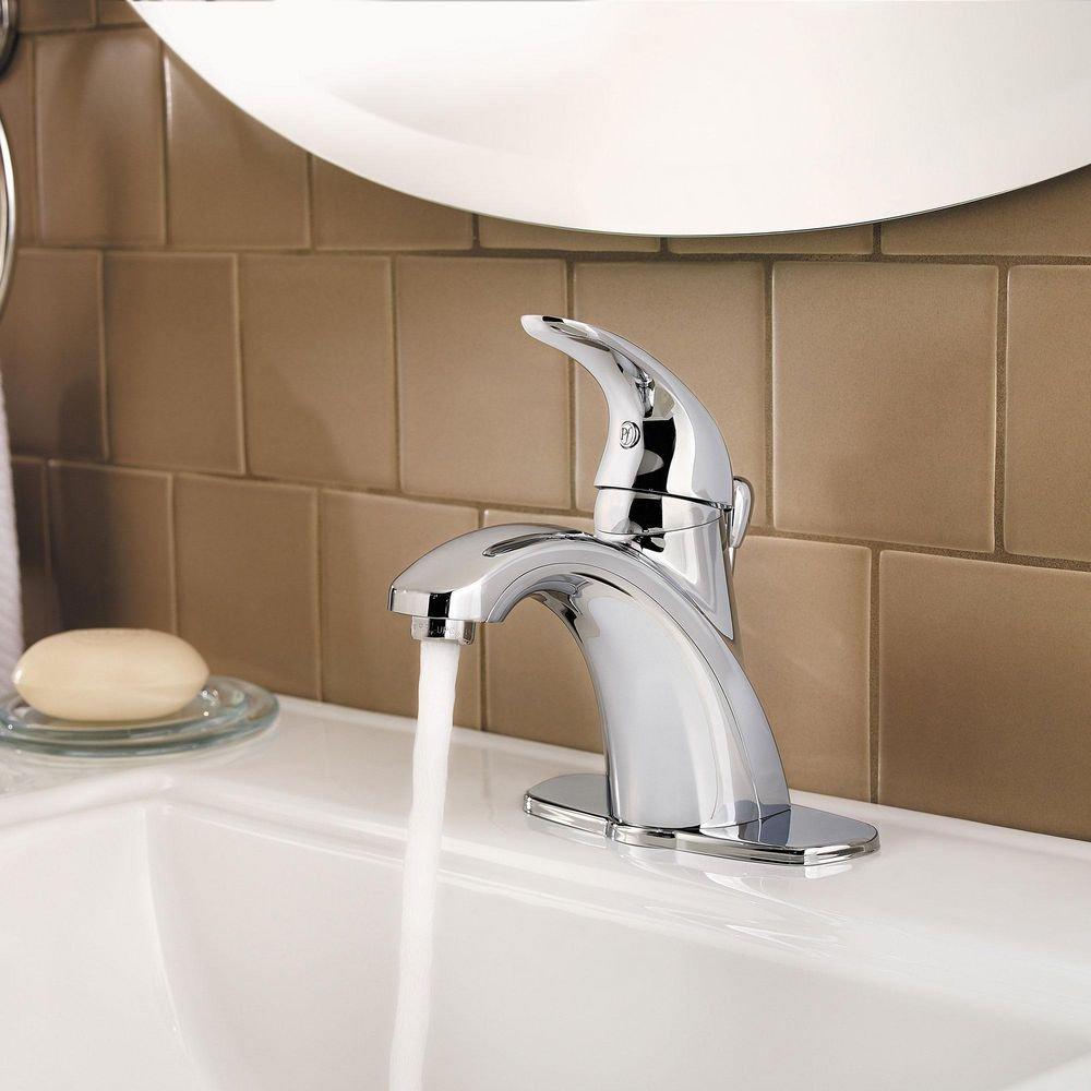 Pfister Polished Chrome Single Handle Monoblock Bathroom Sink Faucet 